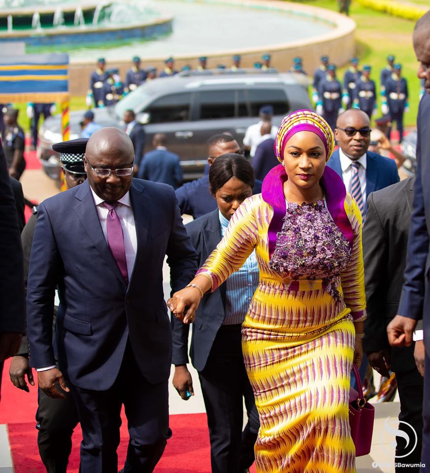 VP Bawumia with his wife, Samira Bawumia at the 2020 State of the Nation Address in Ghana's Parliament on Jan.19.  Photo Credit : Twins Dont Beg