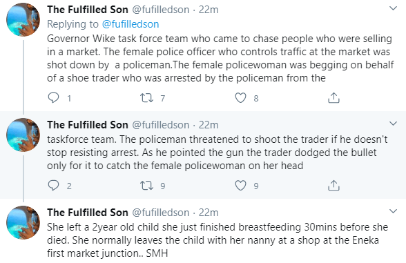 Tweet - Screenshot about the incident