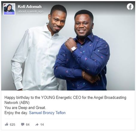 Kofi Adoma Nwanwanii poses in a photo with ABN Boss Samuel