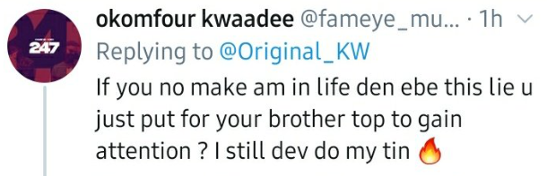Fameye's response to Kwabena Wan