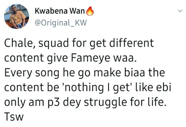 Tweet from Kwabena Wan